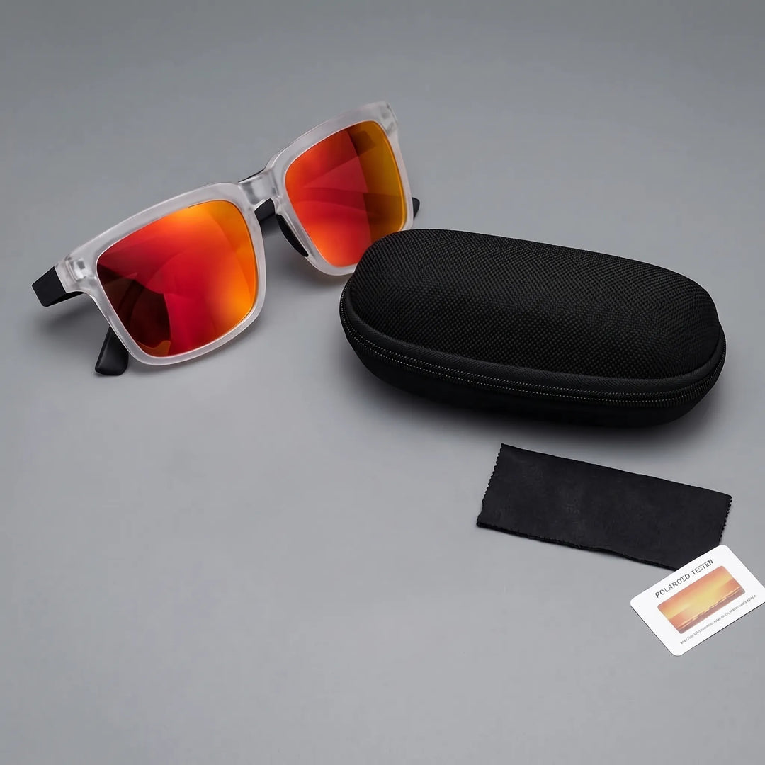 Lightweight polarized square sunglasses offering glare reduction and clear vision