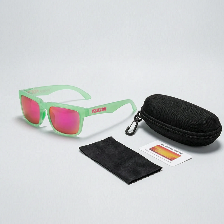 Comfortable lightweight sunglasses featuring a modern square frame silhouette