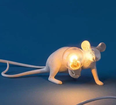 Decorative animal table lamp styled on contemporary office workspace
