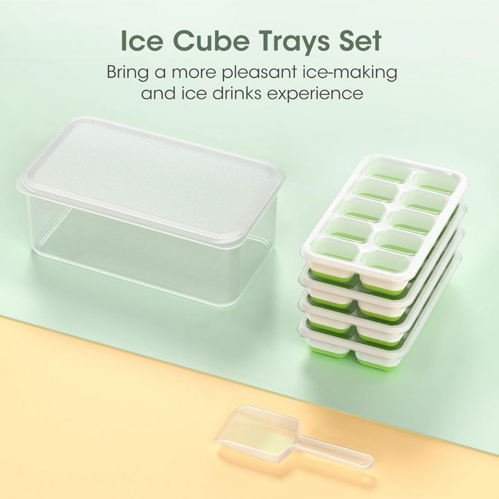 Cocktail tools ice cube maker with lid and storage bin