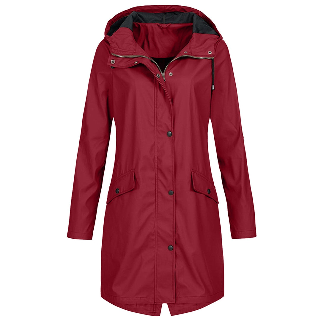 Stacy women's weatherproof hooded coat back view, mid-length casual outerwear