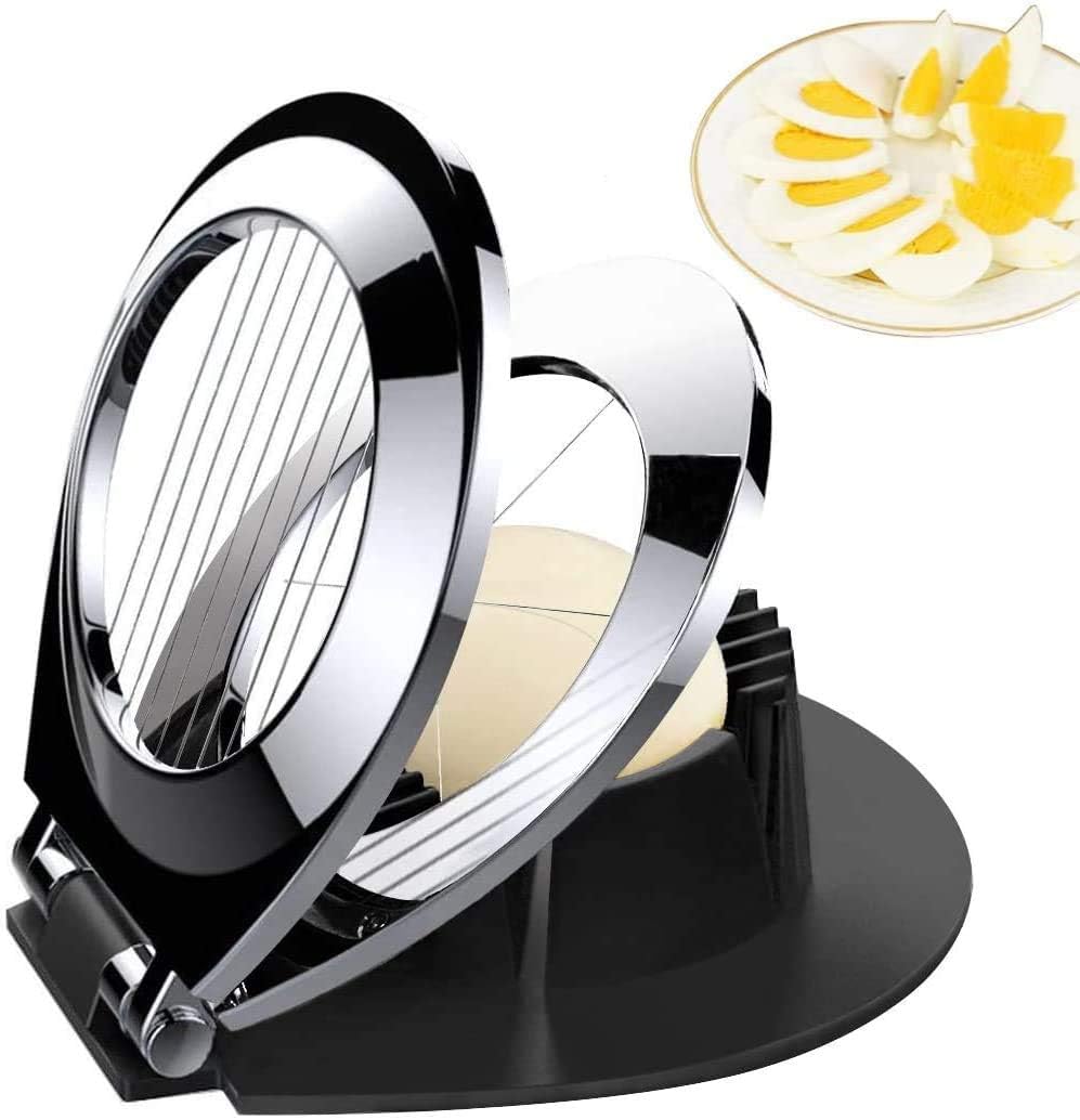 Durable metal cooking gadget designed for slicing boiled eggs effortlessly