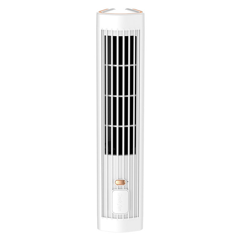 Ivory modern stand fan angled front view highlighting airflow vents