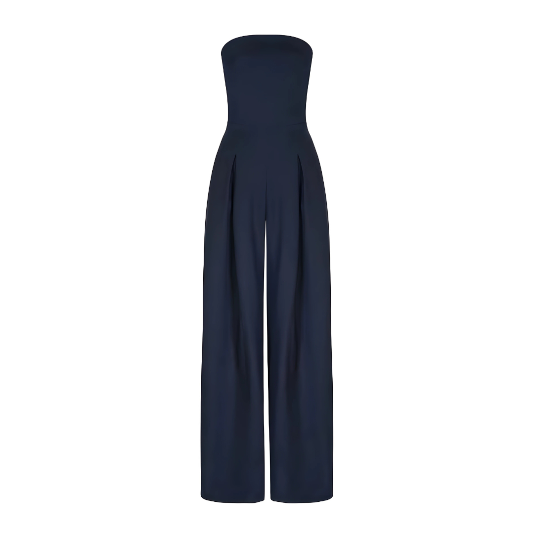 Elegant strapless wide-leg jumpsuit for women in formal evening wear