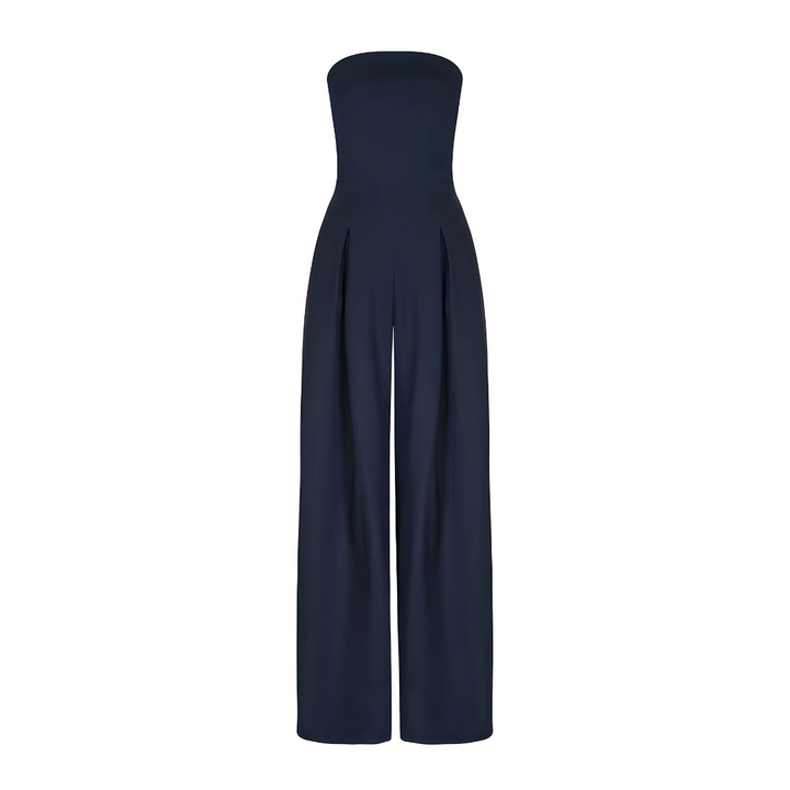 Elegant strapless wide-leg jumpsuit for women in formal evening wear