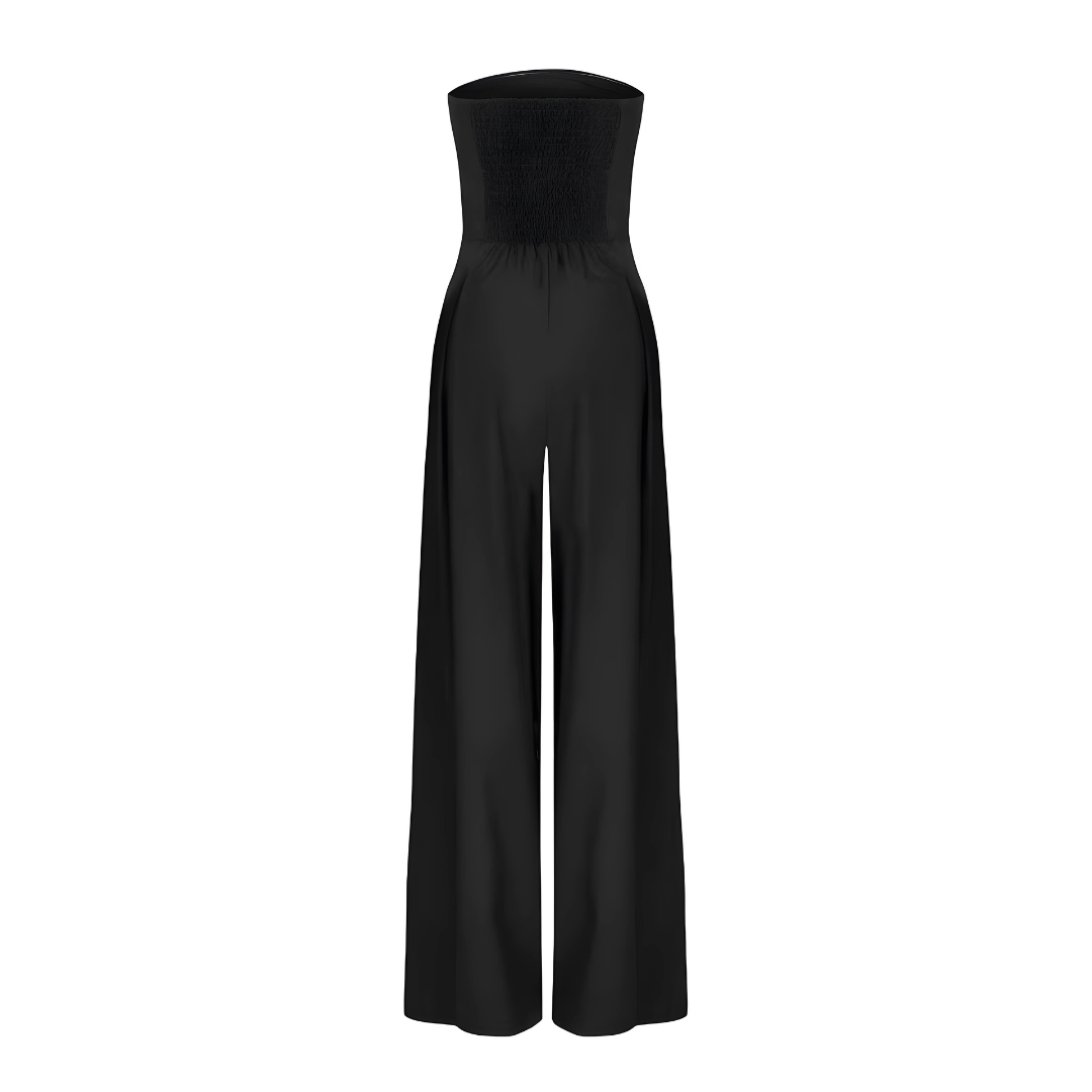 Stylish formal outfit for women showcasing an elegant wide-leg jumpsuit