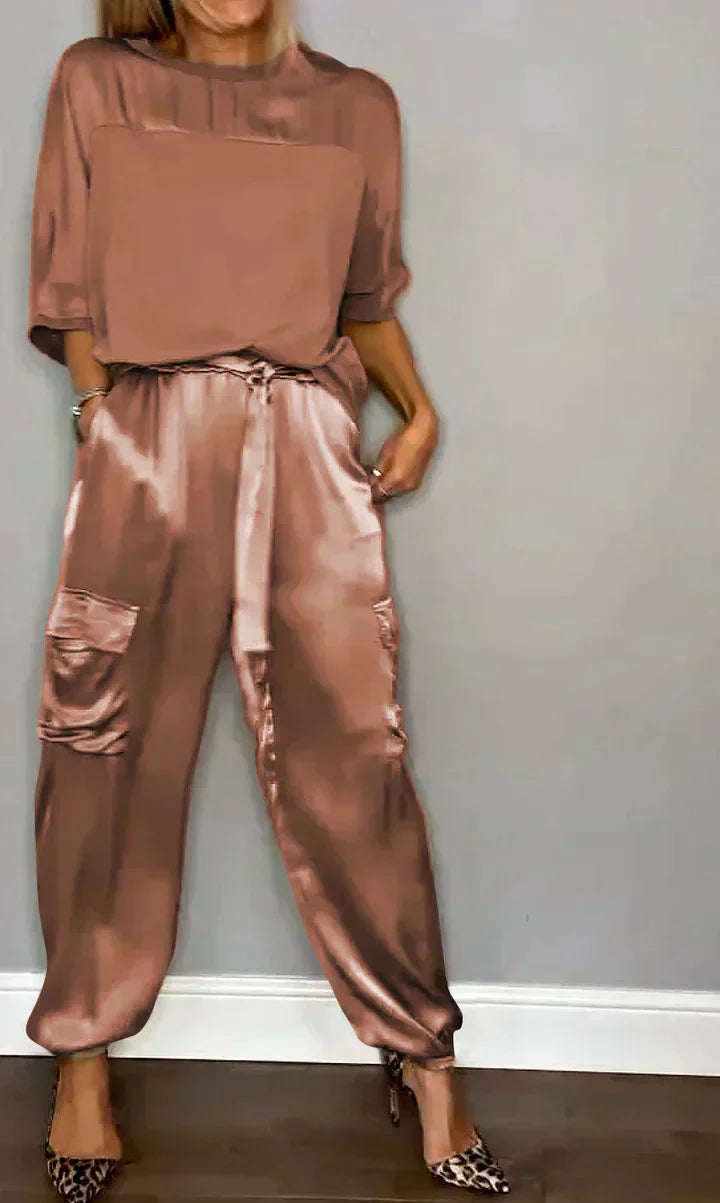 Luxurious satin jumpsuit ideal for formal events and elegant wear