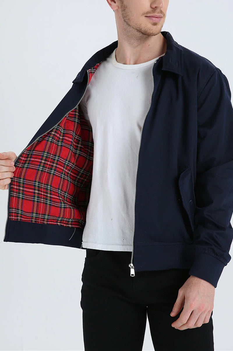 Asher | Men’s Tartan-Lined Harrington Jacket