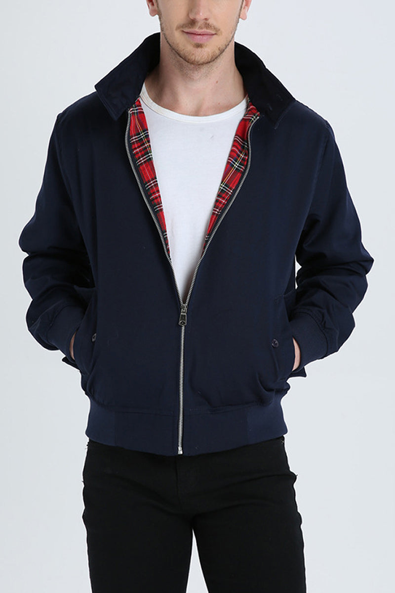Asher | Men’s Tartan-Lined Harrington Jacket
