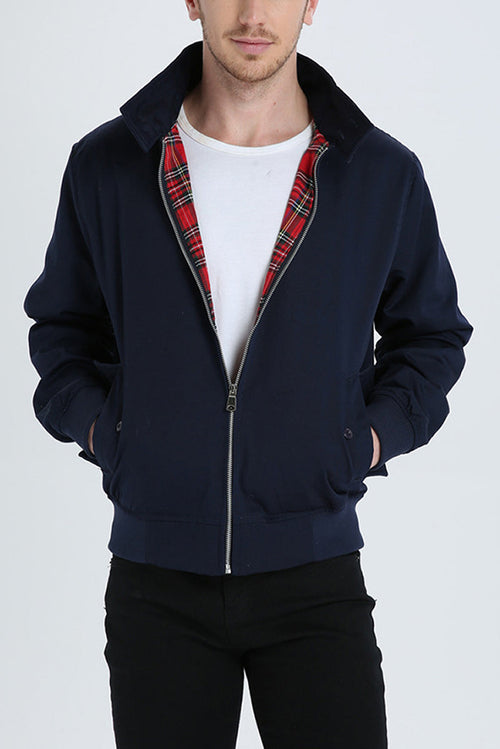 Asher | Men’s Tartan-Lined Harrington Jacket