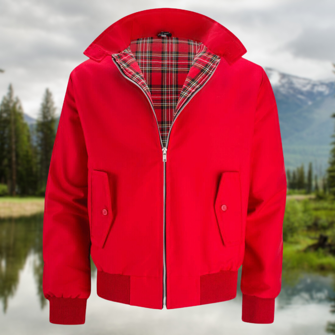 Asher | Men’s Tartan-Lined Harrington Jacket