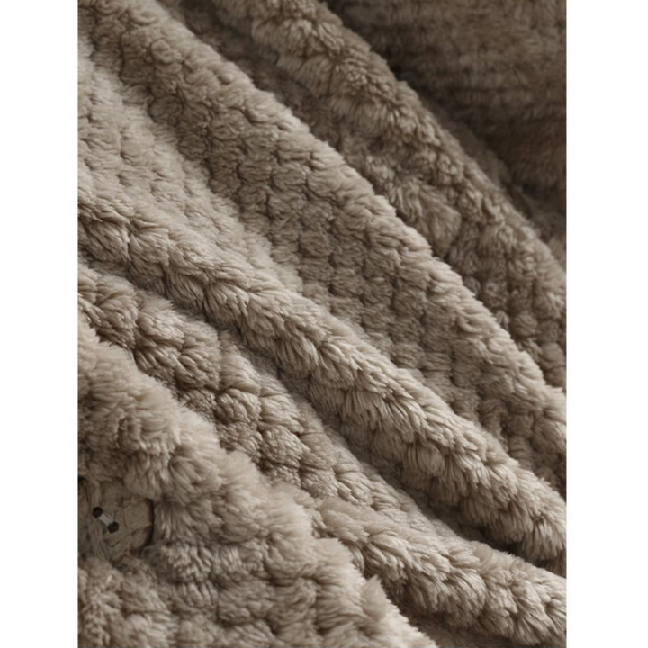 Hanging view of women's casual hooded outerwear and fleece coat