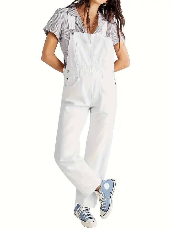 Detail of fabric texture and stitching on casual wear denim romper