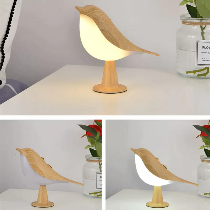 Rechargeable LED night light in a chic bird design for bedroom styling