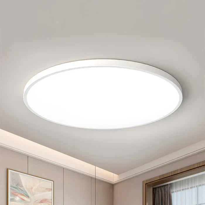 Side profile of the contemporary LED ceiling light fixture for interior home lighting.