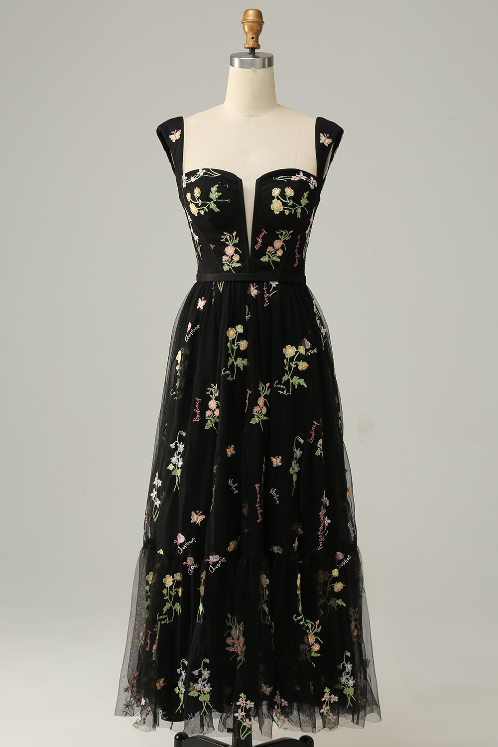 Full length shot of the A-line ball gown in evening lighting