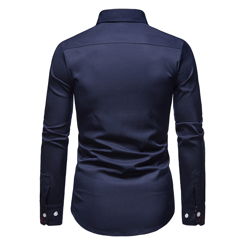 Formal long sleeve mens shirt in slim fit tailored design for business wear