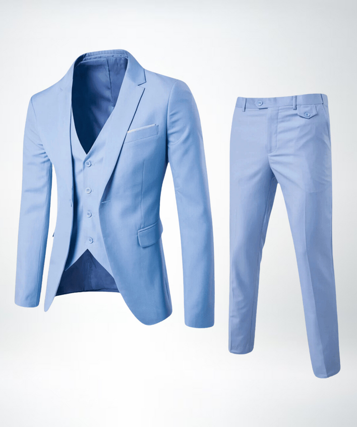 Close-up view of men's formal business suit fabric and lapel detail