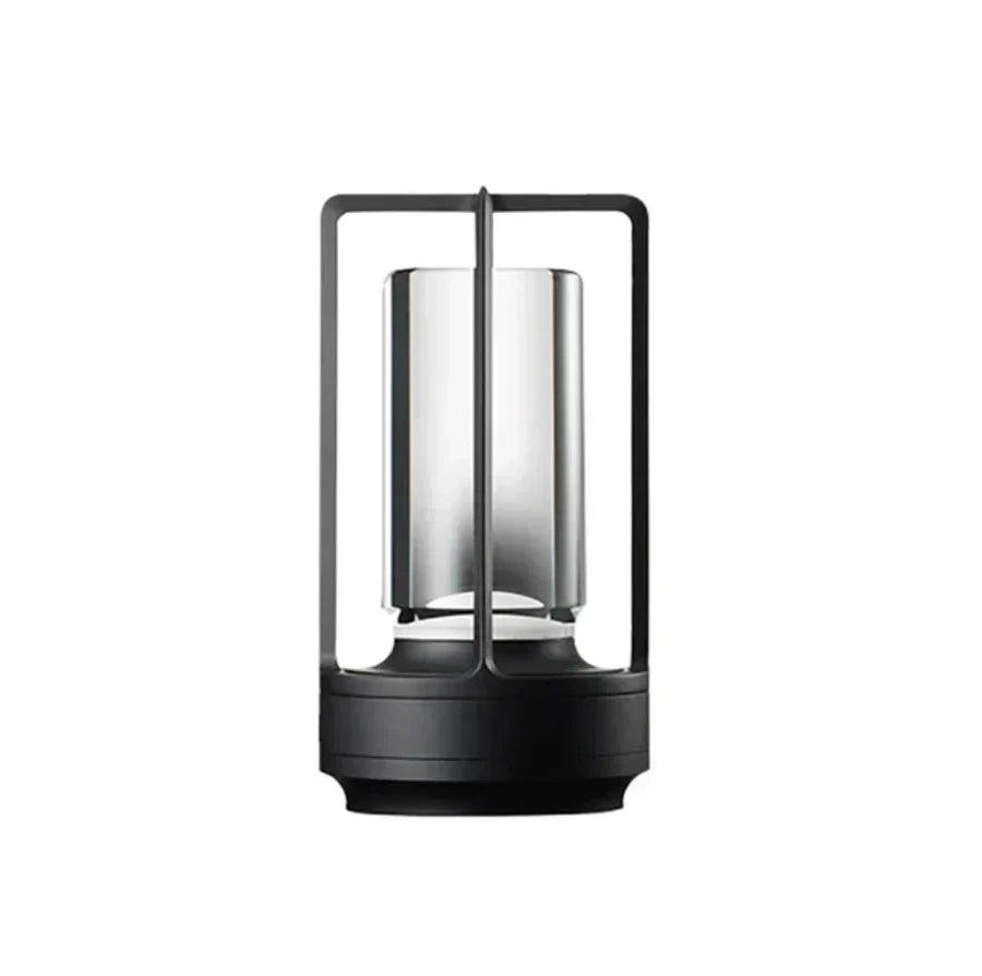 SolisAura minimalist black cordless table lantern product shot