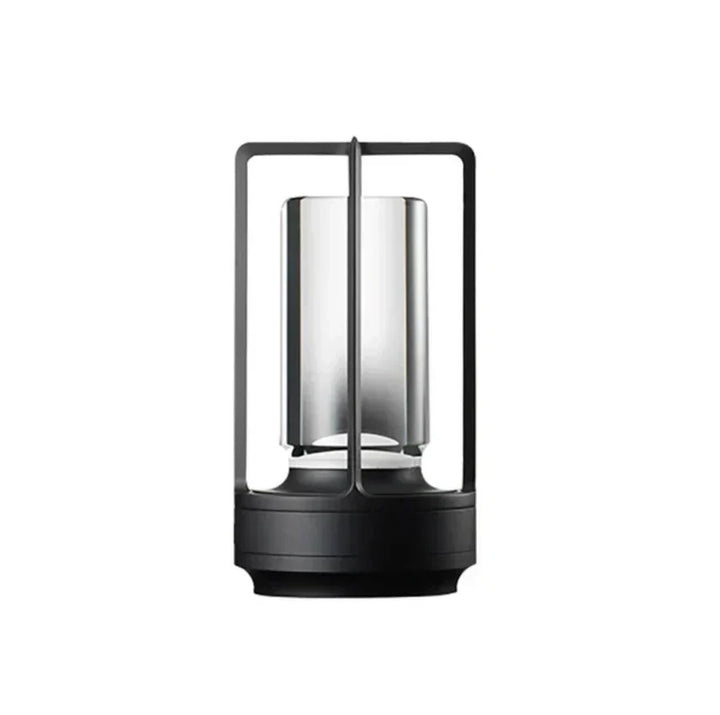 SolisAura minimalist black cordless table lantern product shot