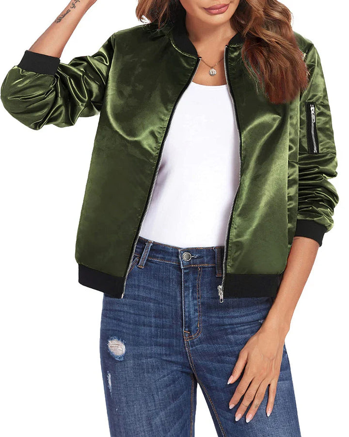 Casual wear women bomber jacket for comfortable daily style