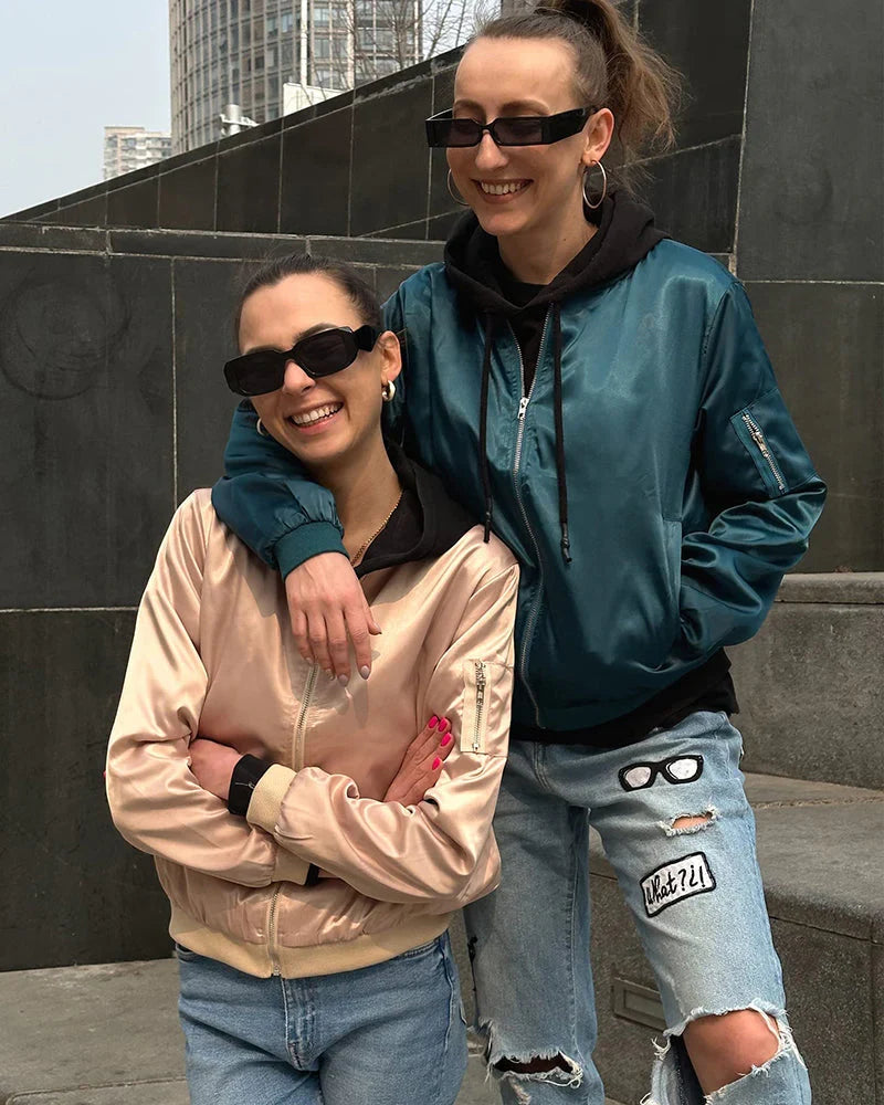 Long sleeve zip up women jacket for everyday chic outfits