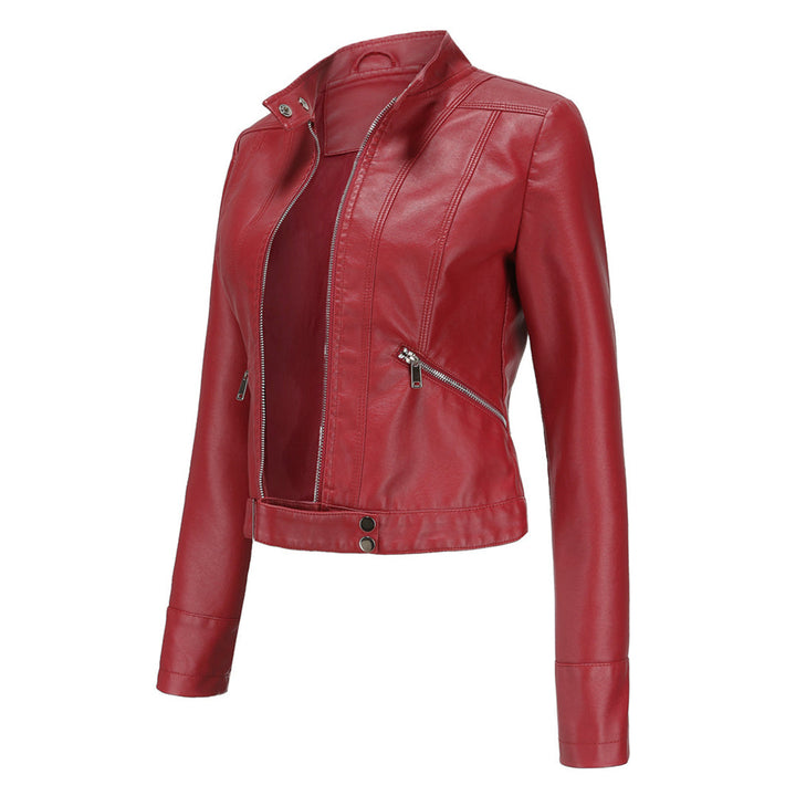 Womens stylish outerwear jacket featuring tailored fit and seams