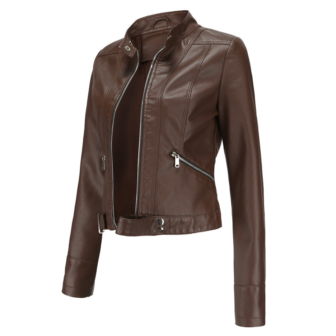 Classic transitional jacket for women showcasing sleeve cuffs