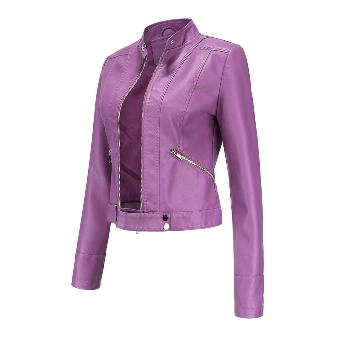 Womens casual chic jacket highlighting premium material texture
