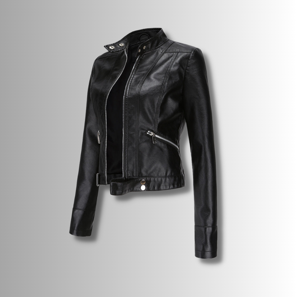 Black women's classic Marlene jacket displayed on a mannequin against a neutral background