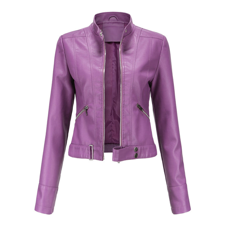 Womens classic jacket showing premium collar and button details