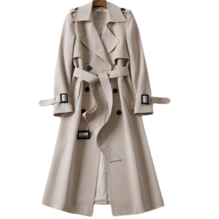 Close up of double breasted buttons on stylish trench coat