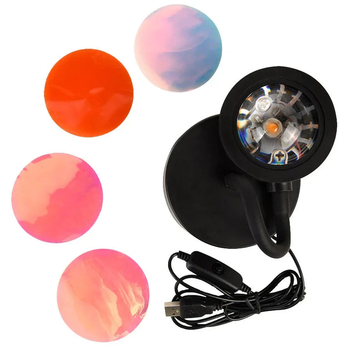 Sunset lamp showing warm ambient lighting for room decor and photography