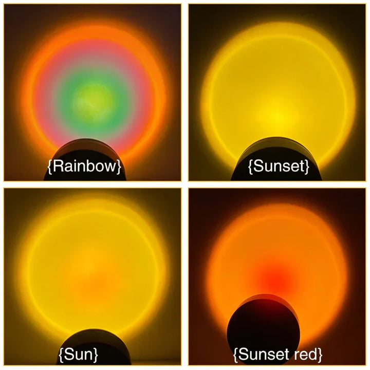 Ambient lighting lamp head detail showing multi-color LED projection
