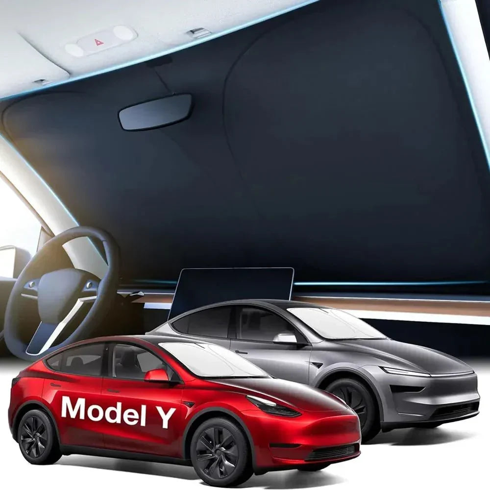 Foldable car windshield sunshade heat shield for summer cooling