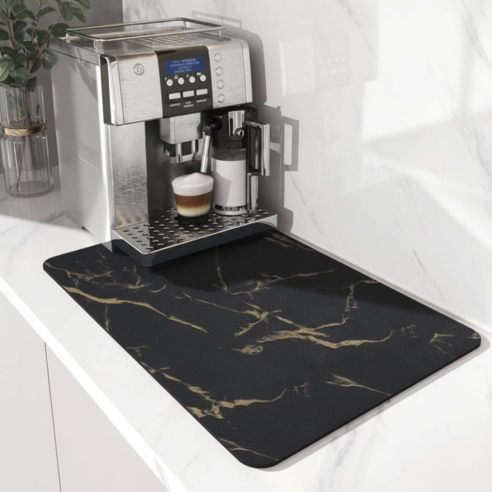 Quick dry coffee station mat capturing moisture effectively
