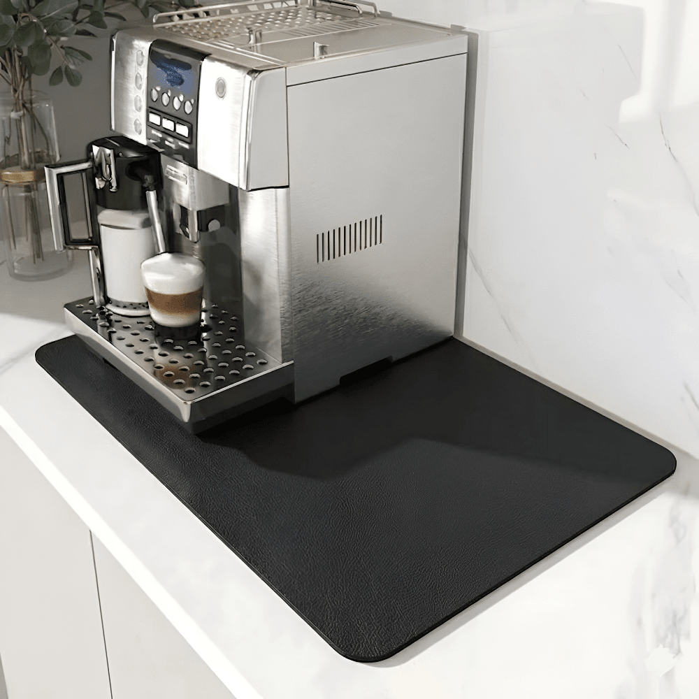 Detailed texture view of absorbent coffee bar countertop mat