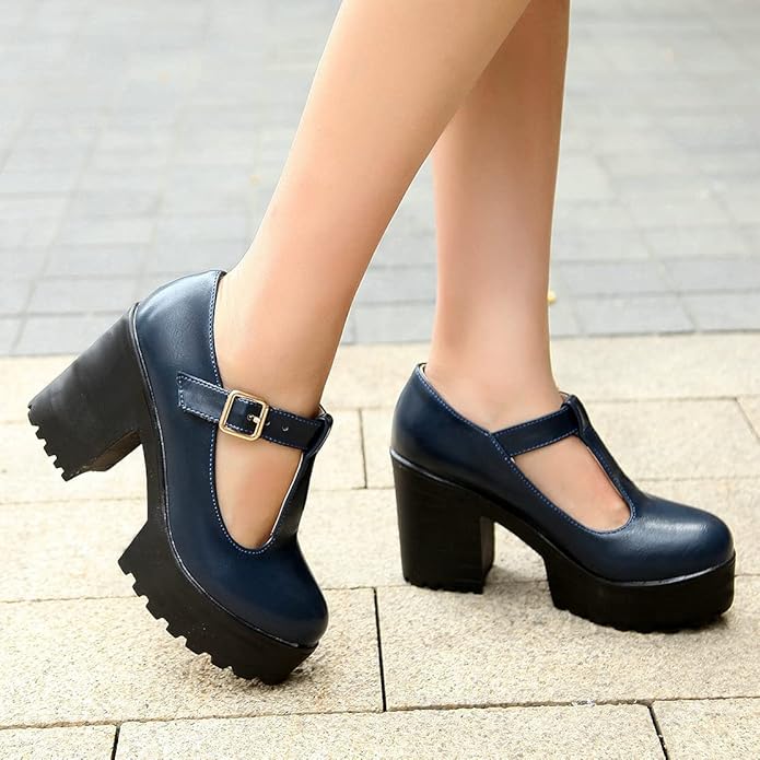 Sole view of women's statement platform shoes highlighting the tread pattern and grip