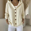 Eulla | Women’s Cable Knit Button-Front Hoodie
