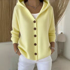 Eulla | Women’s Cable Knit Button-Front Hoodie