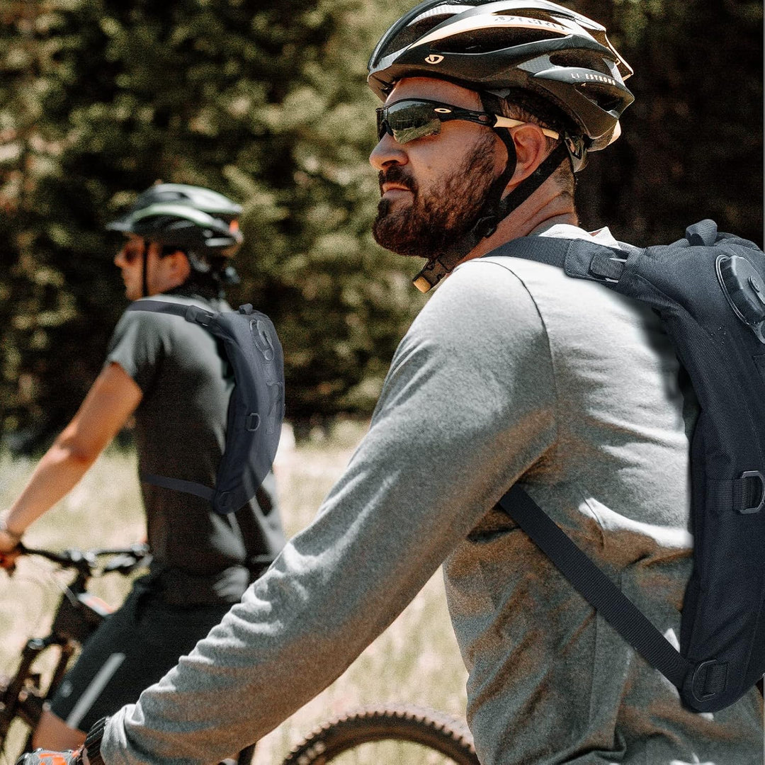 Close-up of the 3L water bladder included with the tactical hiking backpack