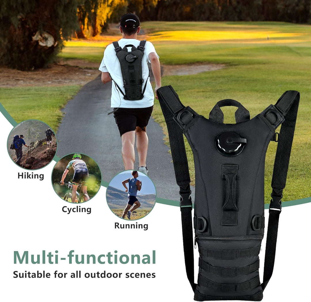 Adjustable padded shoulder straps and breathable mesh back panel on tactical backpack