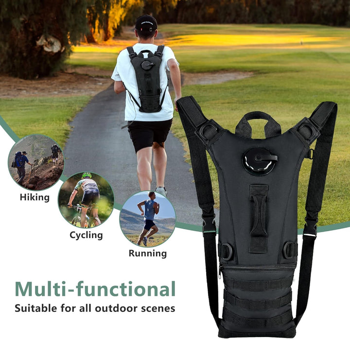 Adjustable padded shoulder straps and breathable mesh back panel on tactical backpack