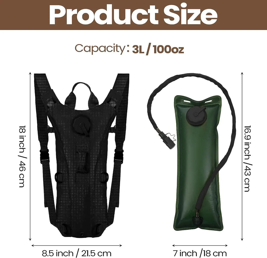 Internal storage compartments and organization pockets of the tactical hydration pack