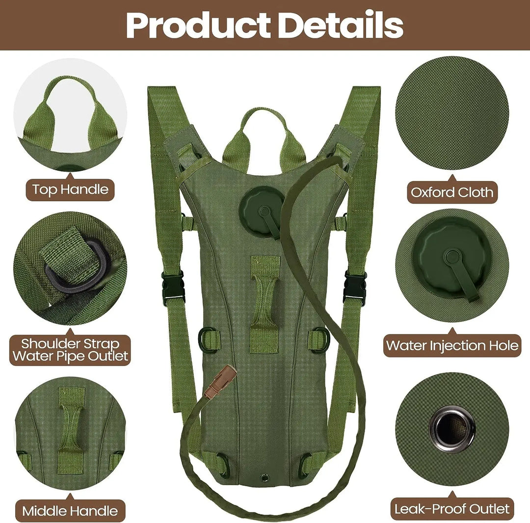 Person wearing hiking gear tactical backpack on an outdoor trail adventure