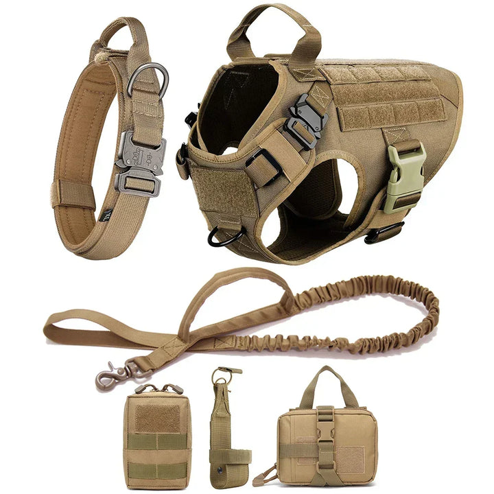 Tactical pet accessories harness with hook and loop ID panels