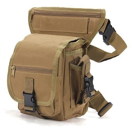Motorcycle bag shown in use, highlighting secure buckle and strap system