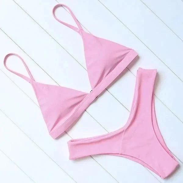 Detailed view of bikini top hardware and adjustable strap mechanism