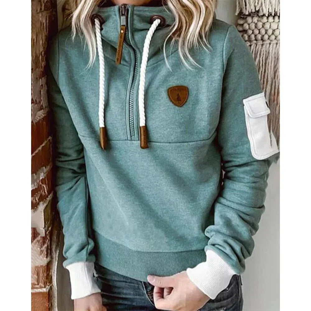 Cressida | Women’s Half Zip Mock Neck Hoodie