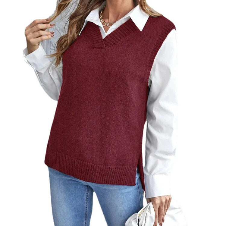 Floryn | Women's V-Neck Sleeveless Sweater Vest